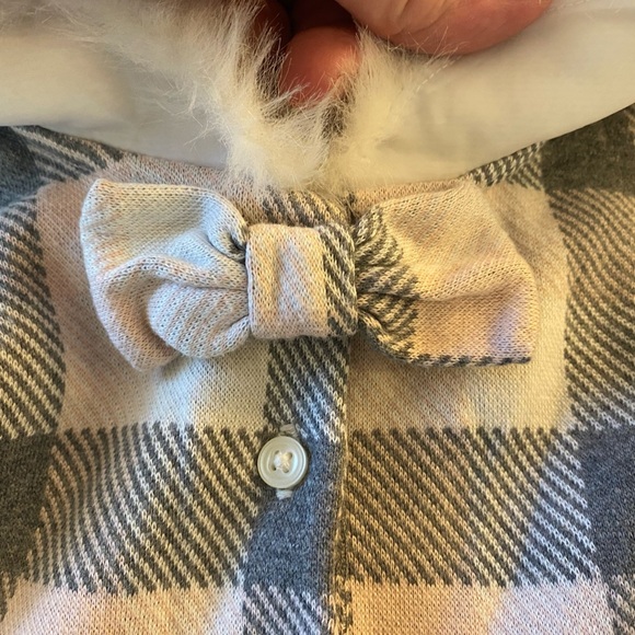 Janie and Jack Girls 🎀Dress 6-12 Months Faux Fur White Collar Holiday Winter🎀 - Picture 3 of 11